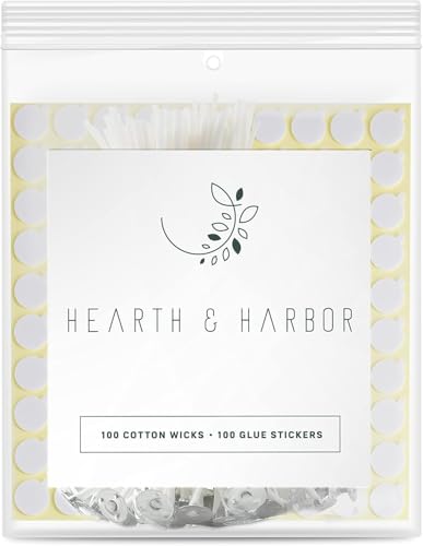 Hearth & Harbor Candle Wicks & Adhesive Stickers (200 Pack)