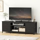 LunarLight テレビ台 ローボード テレビボード テレビラック 幅110奥行き30高さ38㎝ 2口コンセント付スライド蓋式 可動棚2段階高さ調節 引き出し付き 収納たっぷり 32/37/40/43/47インチテレビ対応 高さ調節脚 保護フェルト 総耐荷重50㎏ 組立簡単 (ブラック, 幅110㎝)