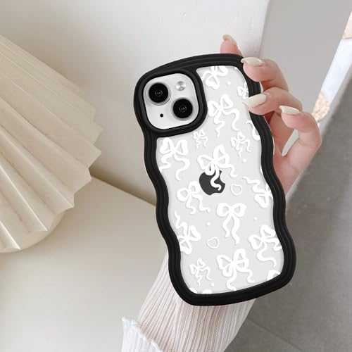 Coque iPhone 15 antichoc en silicone souple avec cadre ondulé esthétique