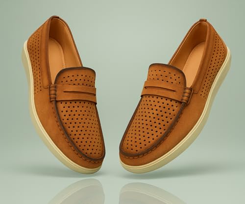 Image of Kraasa Men Denim Causal Loafers | Premium Breathable Upper | Driving Loafers | Lighweight Slip-On's | Soft Cushioned Insole | Super Flexible, Comfortable for Men