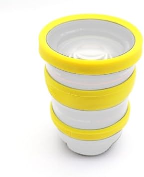 3in1 Silicone Lens Front Ring&Focus Ring&Zoom Ring Rubber Band Protective Cover case for DSLR Camera 52-77mm Caliber Lens Ring Size 77mm, Color Yellow