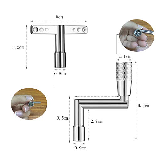 5 Pack Drum Keys with Continuous Motion Speed Key and Universal Drum Tuning Key,General Accessories Tools for Snare Drum,Electronic Drum etc - Thumbnail 7