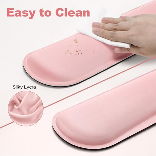 image for Gimars Upgrade Cleanable PU Leather Keyboard Wrist Pillow Rest Pad, En