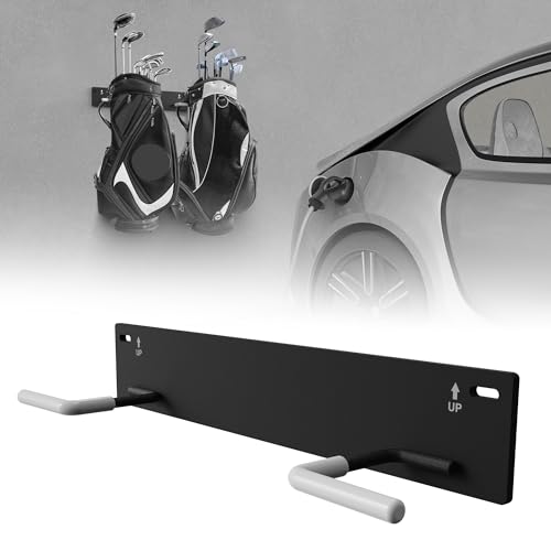 Soporte de pared para bolsa de golf en garaje de acero negro 2
