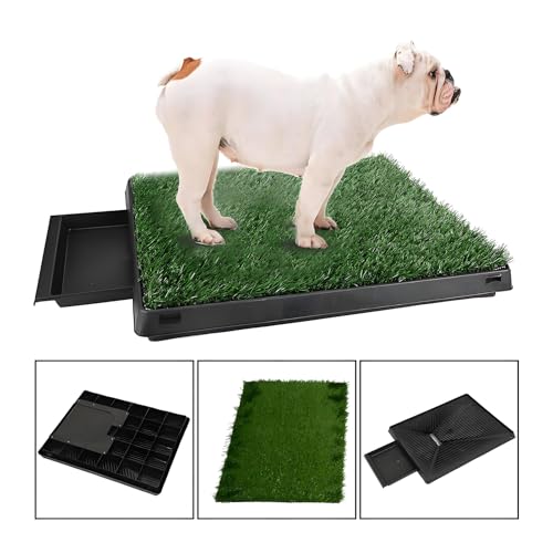 Trintion Hundetoiletten Hundetoilette Hunde Toilette Töpfchentrainingsmatte Mit Kunstrasen 63x50cm Hundetoilette Wiederverwendbar Und Leicht Zu Reinigen FüR Welpen Und Kleine Hunde