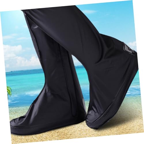 Cubrecalzados impermeables para hombre, cubiertas altas con cremallera, talla M, color negro miniatura 3