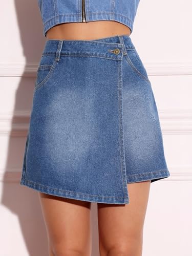 Image of Miss Chase Women's Regular High Rise Above Knee Stretchable Denim Shorts