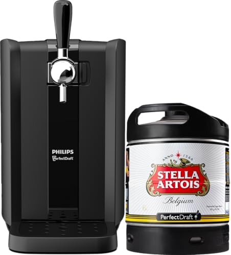 PerfectDraft Black – Pack Tireuse À Bière + 1 Fût Stella Artois 6L – Machine Pression À Domicile – Refroidissement À 3°C – 30 Jours Fraîcheur – Indicateurs LED Température – Idée Cadeau Amateur Bière