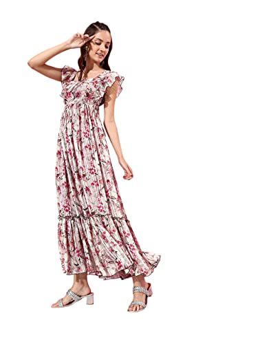 Image of Miss Chase Women's Round Neck Cap Sleeves Lace Knee -Long Skater Dress