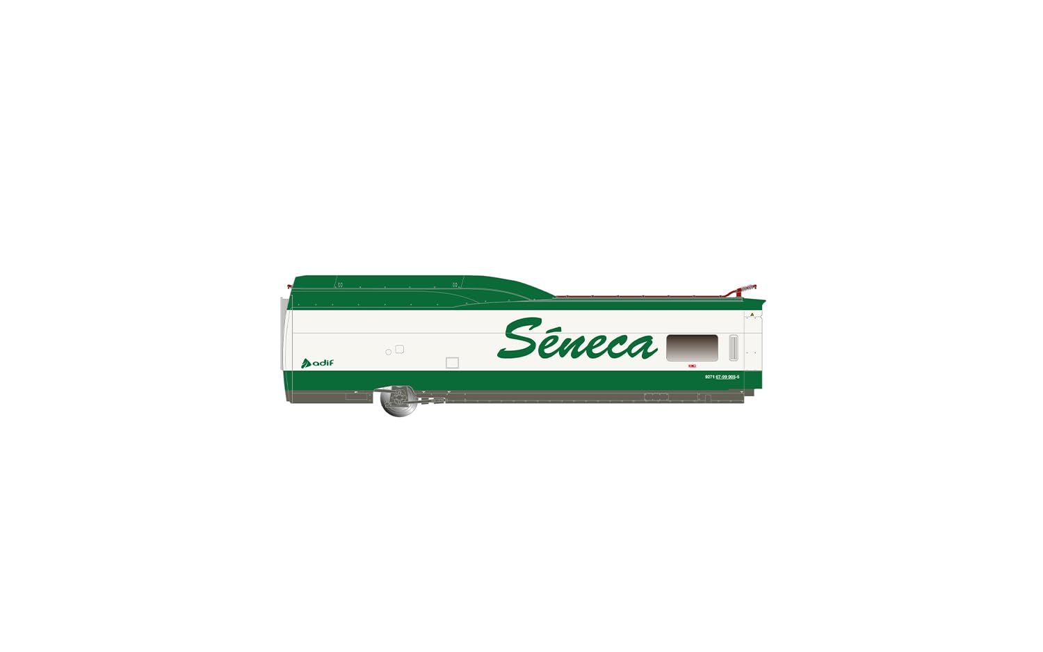 Electrotren HE2030 ADIF, pociąg osłuchowy A330, biało-zielone malowanie „Séneca”, okres VI Railway 1 x Electric Locomotive