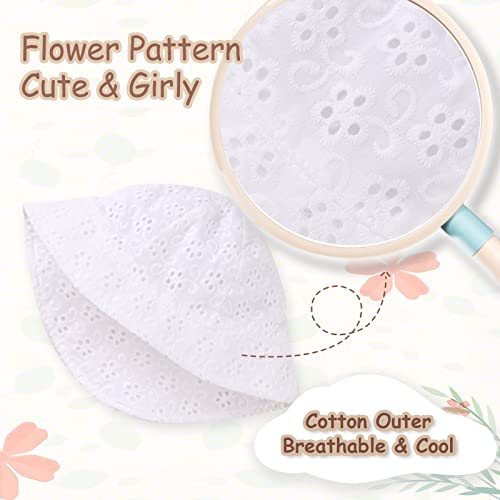 Wide Brim Baby Girl Sun Hat For Toddler Sun Protection Cap Girls Beach Bucket Hats Cotton Infant Flower Hat Summer (As1, Age, 1_Year, 2_Years, White Flower) #TOP2