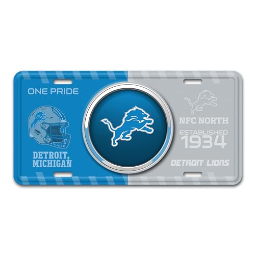FANMATS 43257 Detroit Lions geprägtes Metall-Kennzeichen