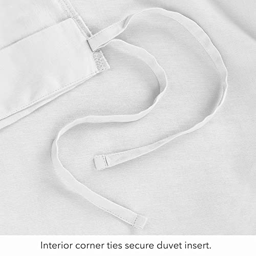 Nate Home By Nate Berkus 300Tc 3-Piece Luxe Cotton Sateen Duvet Cover | Ultra Soft, Cool, Bedding Set From Mdesign - King Size - 1 Duvet Cover/2 Pillow Shams, Snow (White) #TOP5