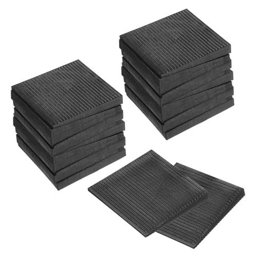 Cale plastique meuble 50x50x6 mm noire stable | Lot de 20 cales pour nivellement de table