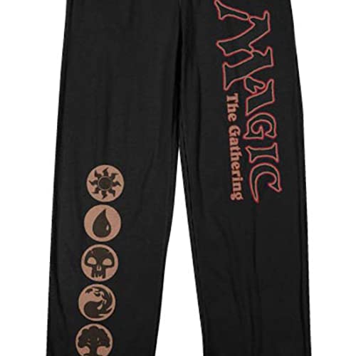 Magic the Gathering Logo and Icons Men's Black Graphic Sleep Pants2