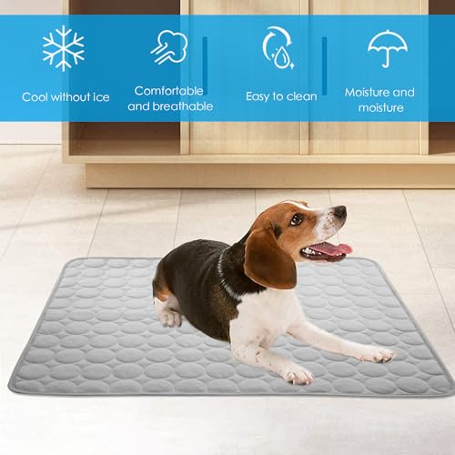 Mannice Dog Cooling Mat, Pet Cooling Mat for Dogs Cooling Blanket for Dogs Dog Cooling Pad for Kennels, Crates, Cars, Indoor & Outdoor Ice Silk Cooling Mat for Extra Large Dogs Puppy Cats - Image 8