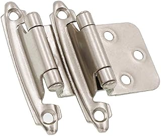 Decobasics 25 Pairs (50pcs) Self Closing Variable Overlay Flush Cabinet Hinge - Satin
