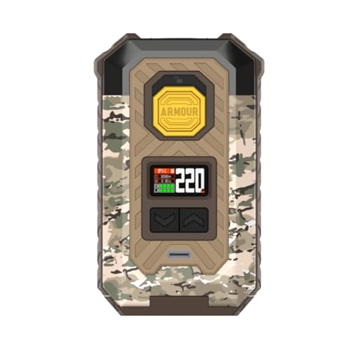 Va-poresso Armour Max Box Mod 220W Vape (Camuflaje Marrón) Baterías duales 18650/21700 (paquete no incluye baterías) Cigarrillo electrónico con chip AXON Uni-lock Original - No Nicotine