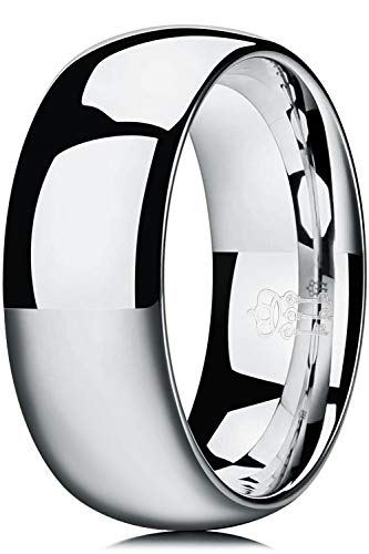 THREE KEYS JEWELRY Silber-Tungsten Hochzeitsring Bands für Männer Frauen 2 mm / 4 mm / 6 mm / 8 mm, 8.5, Wolfram, Kein Edelstein
