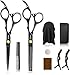 Produktbild Telgoner Haarschere Set, 2 Extra Scharfe Haarschneideschere mit Haarschneideumhang, Licht Friseurscheren mit Einseitiger Mikroverzahnung, Perfekter Profi Effilierschere für Damen, Herren und Kinder