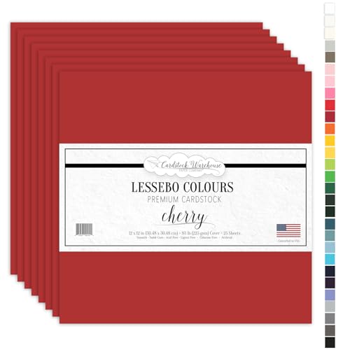 Candy Apple Red Cardstock Paper - 12 x 12�C���` �v���~�A�� �}�b�g 80�|���h �J�o�[ - Cardstock Warehouse 25��