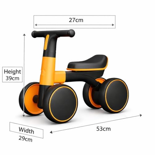 Image of 4 Wheel Ride On Balance Bike for Toddlers, Baby Push Walker Ride-On Toy with Silent Wheels, Indoor Outdoor First Bike,Beads Drawing Board for Kids & Girls (Pink)