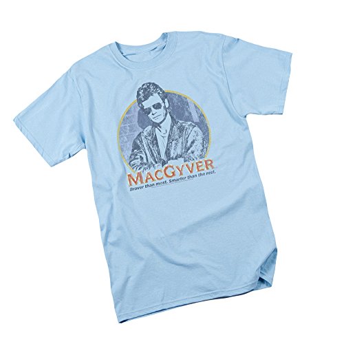 CBS Title - MacGyver Adult T-Shirt, Large Blue