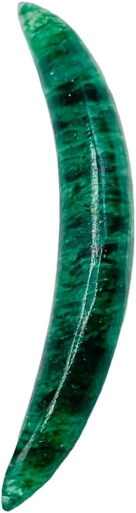 Natural Green Aventurine Gemstone Tribal Septum Curved Spike Tusk | Handmade Stone Body Piercing Jewelry | Organic Septum Ring for Men & Women