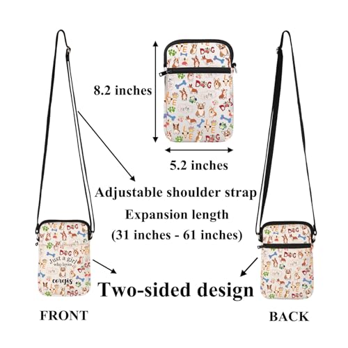 FUSTMW Corgi Crossbody Bag Corgi Gifts for Corgi Lovers Cell Phone Purse Corgi Owner Gift Cute Corgi Print Crossbody Pouch2