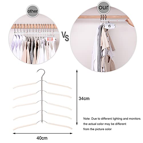 Jfflyit Blouse Tree Hangers Multi-Layer Clothes Hangers 3 Pack 5 In 1 Non Slip Space Saving Closet Organizer Stainless Steel Shirt Hangers Coats Hangers(3 Pack) #TOP4