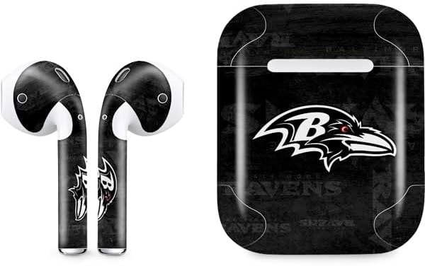 Skinit Decal Audio Skin Compatible with Apple AirPods - Officially Licensed NFL Baltimore Ravens Purple Performance Series Design