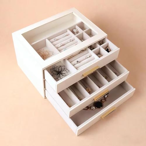 Rangement de bijoux pour voyage trois compartiments en velours