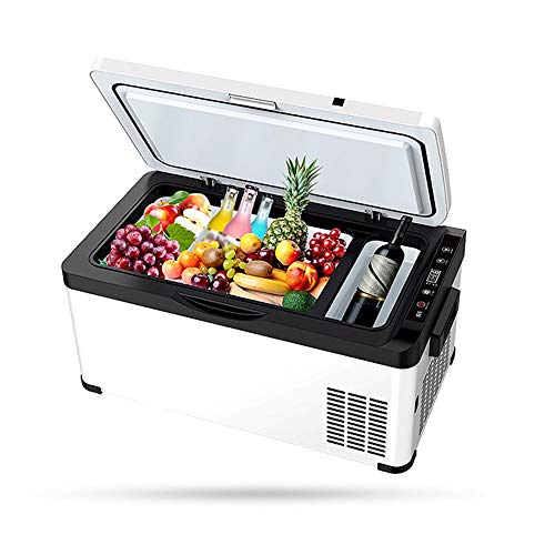 LJYLF 20L Auto Nach Hause Dual-Use-Kompressor Auto-Kühlraum Bewegliches Kleinen Kühlschrank Super-Quiet In-Vehicle-Gefriermaschine for Camping, Auto, Büro, Im Freien Spielraum Weiß