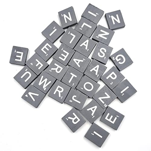 EXCEART 2packs Grey Natural Wood Chips for DIY Alphabet Puzzle Letter Blocks for Intellectual Development and Early Education for Crafts and Decorative Projects