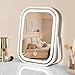 YEKKOPT Travel Makeup Mirror with Lights, Portable Small Beauty LED Vanity Mirror with Lights, 1200mAh Battery, Dimmable Touch Screen, Tabletop Folding Compact Mirror,Women Gift