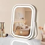 Travel Makeup Mirror with Lights, Portable Small Beauty LED Vanity Mirror with Lights, 1200mAh Battery, Dimmable Touch Screen, Tabletop Folding Compact Mirror,Women Gift - Image 5
