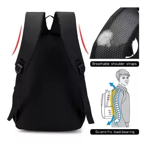 Luke Sports Mochila Reforçada Notebook Preta, Três Bolsos Frontais Dois bolsos Laterias Tecido Anti-