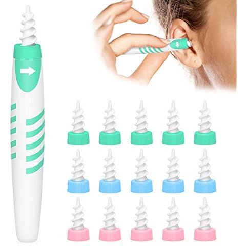 Ear Wax Remover, Ear Wax Removal Tool with 16 pcs Soft Silicone Washable Tips, Spiral Ear Cleaner Earwax Removal Cleaning Kit for Adults Kids Cover