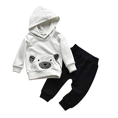 Image of Toddler Infant Baby Boy Clothes Animal Style Long Sleeve Hoodie Tops Sweatsuit Pants Outfit Set