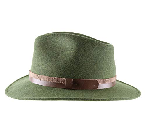 Classic Italy Men's Classic Traveller Iii Wool Felt Fedora Hat Packable Water Repellent Size 57 Cm Green #TOP2