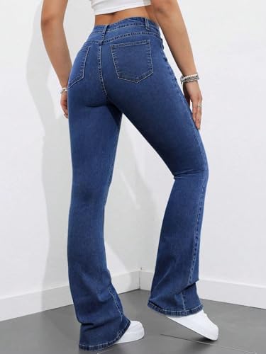 Image of KOTTY Women's High Waist Jeans||Flared Bell Bottom Bootcut||Wide Leg Stretch Denim - Perfect for Travel, Party & Everyday Use