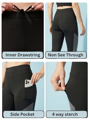 Image of BLINKIN Women's 3 /4 Gym Wear Tights for Women with Side Pockets : Perfect for Active Wear, Yoga & Cardio Workouts - The Ultimate Gym Pants for Woman Workout (Capri-258)