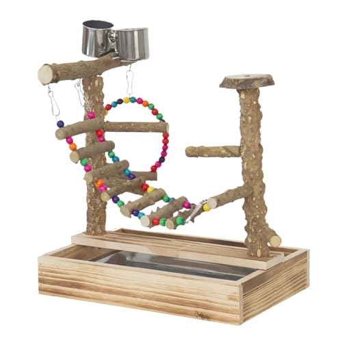 MYCENSE Parrot Playground Perch Play Climbing Ladder Parakeet Playpen Ladder Exercise Activity Center for Budgie Cage Accessories