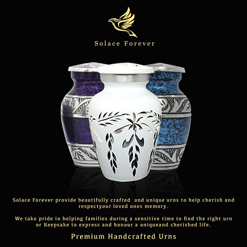 Blue Keepsake Urn - Mini Blue Urn for Human Ashes with Premium Box & Bag - Small Cremation Urn for Ashes - Honor Your Loved One with Funeral Urn Blue - Unique Memorial Urn for Men, Women & Infants - Thumbnail 6