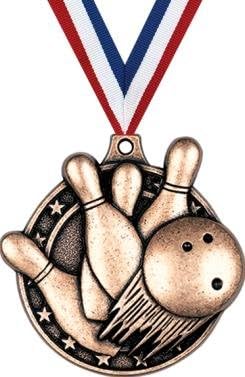 Bowling Medals - 2" Bronze Bowling Tournament Medals, Bowling Awards