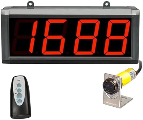 Laser Sensor Counter Electronic Digital Counter Single Probe Objects Totalizer with Remote Control 4-Digit LED Display Up to 9999 for Factories Workshops Production Line