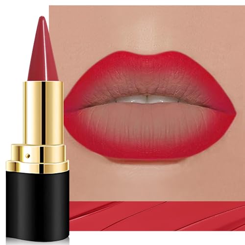 Image of Kaely Ruby Red Gradient Matte Lipstick Lip Liner Pencil for Women, 2in1 Flawless Contour Gradual Ombre Effect Lip Pencil Makeup Waterproof, labiales mate 24 horas originales, 01