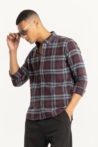 Image of SNITCH Brown Checks Cotton Shirt
