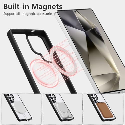 Image of ShieldTech Mobile Phone Case Cover for Samsung Galaxy S26 Ultra 5G with Screen Guard | Mag-Safe Compatible TPU Shockproof Back Cover Case for Samsung Galaxy S26 Ultra | Transparent Black