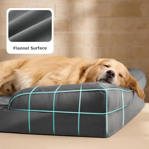 Image of Bedsure XXL Orthopedic Dog Bed for Extra Large Dogs - Washable Giant Dog Cat Bed Waterproof, Comfort Dogs Couch Sofa with Washable Removable Cover, Pet Bed with Nonskid Bottom, Dark Grey, 52 inch